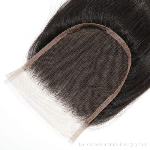 Peruvian Hair Straight Lace  Closure 4x4  Free/Middle/Three Part Swiss Lace Remy Hair Pre Plucked Closures